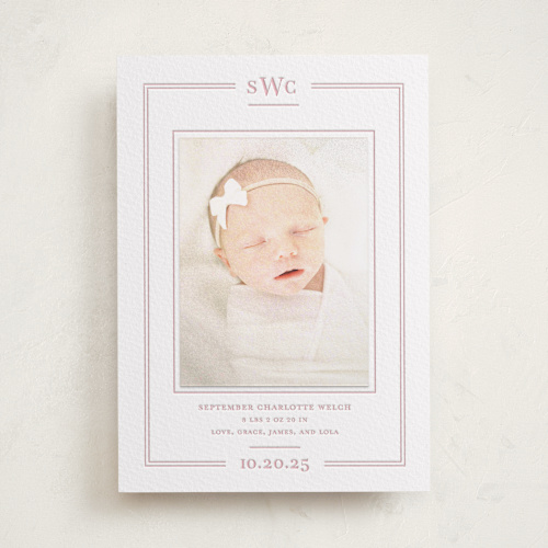 This is a classic pink new with letterpress by Meagan Christensen called alcott printing on somerset500 in photo_mount