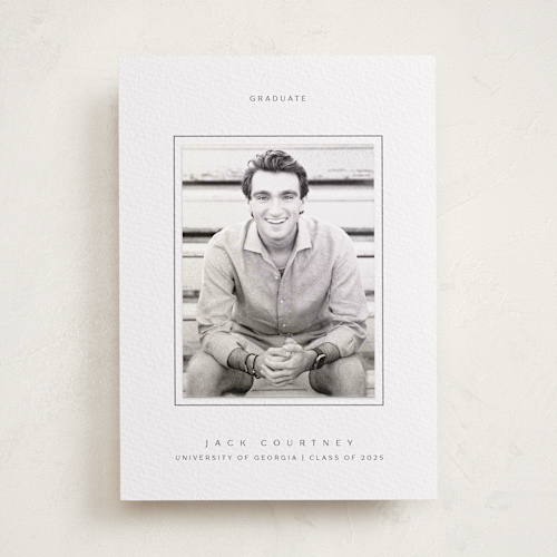 This is a soft black graduation announcements with letterpress by Yuliya Evseeva called breathe love printing on somerset500 in photo_mount