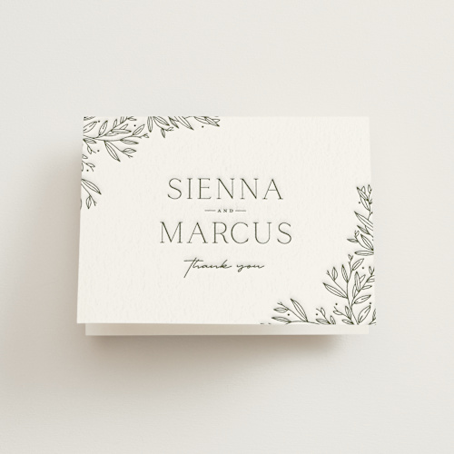 This is a moss wedding thank you cards with letterpress by Oscar and Emma - Karly Depew called beauty of nature printing on coventry320 in standard