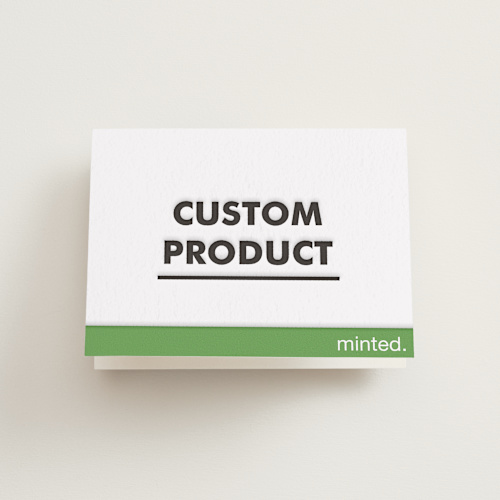 This is a pear | soft black | blind deboss wedding thank you cards with letterpress by Minted Custom called landscape custom printing on coventry320 in standard