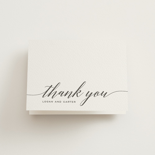 This is a soft black wedding thank you cards with letterpress by Design Lotus called someone like you printing on coventry320 in standard
