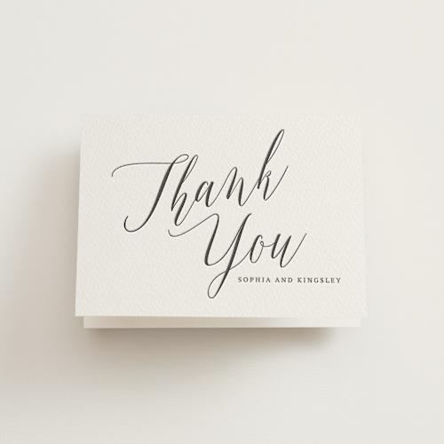 This is a soft black | gravel wedding thank you cards with letterpress by Design Lotus called nothing compares to you printing on coventry320 in standard
