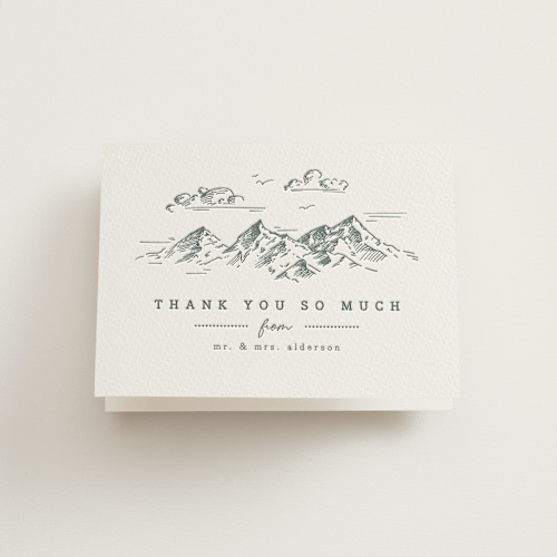 This is a stone wedding thank you cards with letterpress by Anastasia Makarova called fresh air printing on coventry320 in standard