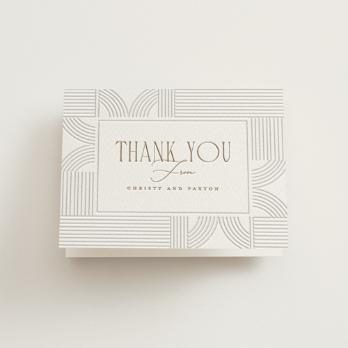 This is a framed elegance wedding thank you cards with letterpress by Creo Study called framed elegance printing on coventry320 in standard