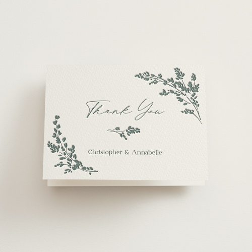 This is a stone wedding thank you cards with letterpress by Justyna Zawadzka called whimsy blooms printing on coventry320 in standard