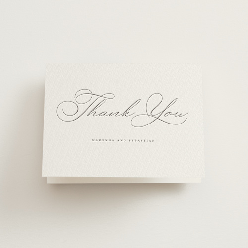 This is a love letters wedding thank you cards with letterpress by Wildfield Paper Co called love letters printing on coventry320 in standard