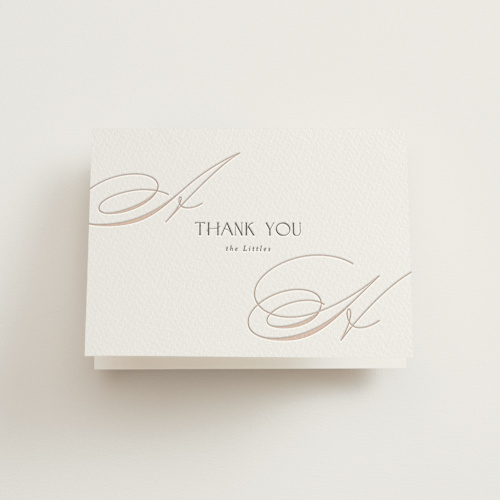 This is a sway wedding thank you cards with letterpress by Laura Hankins called sway printing on coventry320 in standard