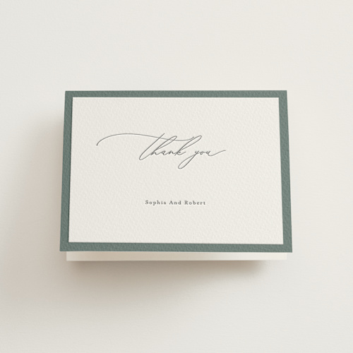 This is a gravel wedding thank you cards with letterpress by Design Lotus called fondness printing on coventry320 in standard