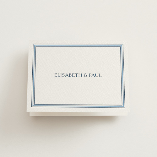 This is a sky blue wedding thank you cards with letterpress by Megan Davis called beaufort printing on coventry320 in standard