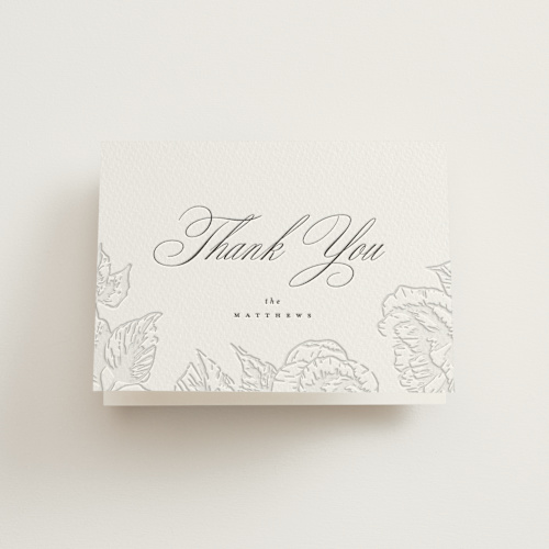 This is a garden wedding thank you cards with letterpress by Leah Bisch called garden printing on coventry320 in standard