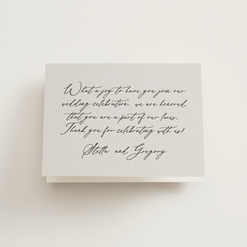 This is a ever classic wedding thank you cards with letterpress by Design Lotus called ever classic printing on coventry320 in standard