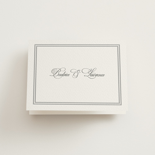 This is a charcoal wedding thank you cards with letterpress by Megan Davis called bradford printing on coventry320 in standard