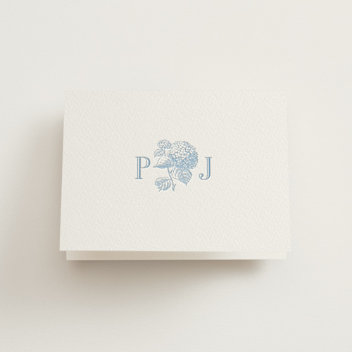 This is a sky blue wedding thank you cards with letterpress by Megan Davis called chesapeake printing on coventry320 in standard