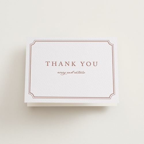 This is a dusty rose wedding thank you cards with letterpress by Jennifer Postorino called avery printing on coventry320 in standard