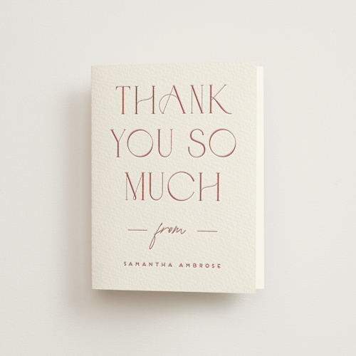 This is a rosewood bridal shower thank you cards with letterpress by Erica Krystek called bridal brunch printing on coventry320 in standard