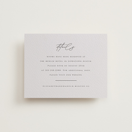 This is a soft black letterpress wedding invitations with letterpress by Snow and Ivy called court printing on somerset500 in standard