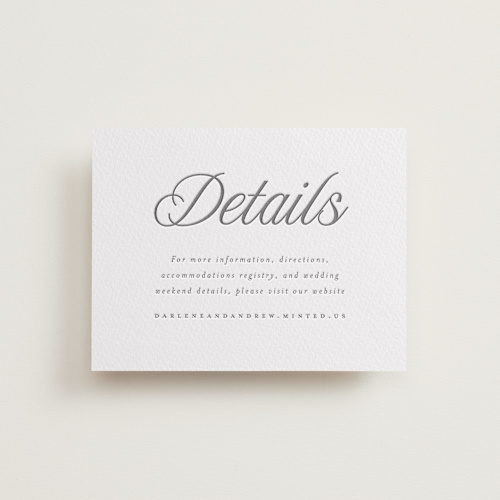 This is a gravel letterpress wedding invitations with letterpress by Vera Lim called icon printing on somerset500 in standard