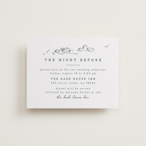 This is a stone letterpress wedding invitations with letterpress by Anastasia Makarova called fresh air printing on somerset500 in standard