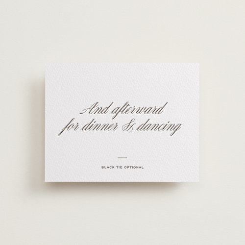 This is a coffee letterpress wedding invitations with letterpress by Megan Davis called basque printing on somerset500 in standard