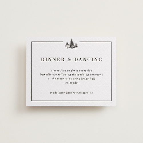 This is a soft black letterpress wedding invitations with letterpress by Winston Latchman called mountain pines printing on somerset500 in standard