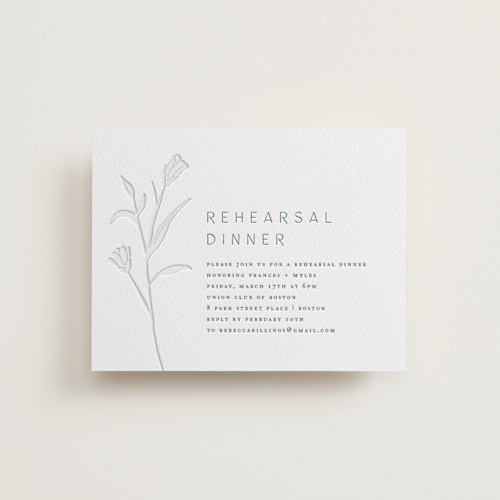 This is a cucumber enclosure cards with letterpress by Amy Kross called perennial printing on somerset500 in standard