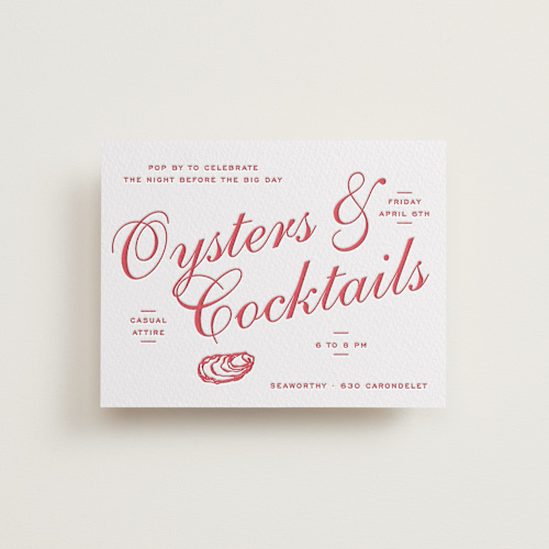 This is a scarlet enclosure cards with letterpress by Megan Davis called larkin printing on somerset500 in standard