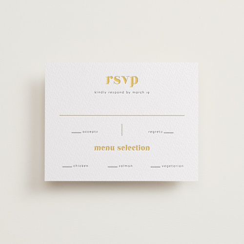 This is a lemon | pewter rsvp cards with letterpress by fatfatin called us printing on somerset500 in standard
