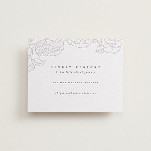 This is a garden rsvp cards with letterpress by Leah Bisch called garden printing on somerset500 in standard