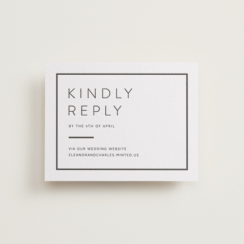 This is a soft black rsvp cards with letterpress by Alston Foster called kismet printing on somerset500 in standard