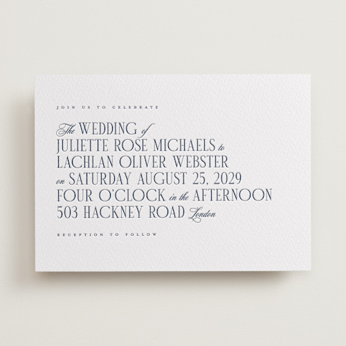 This is a aegean letterpress wedding invitations with letterpress by Hudson meet Rose called london printing on somerset500 in standard
