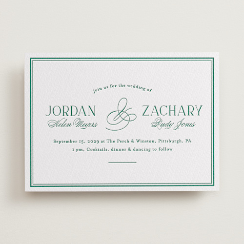 This is a cucumber letterpress wedding invitations with letterpress by letterfix called fresh classic printing on somerset500 in standard
