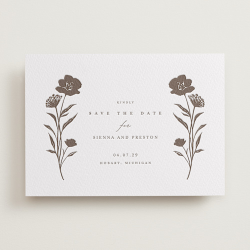 This is a coffee save the date with letterpress by chocomocacino called shiruko printing on somerset500 in standard