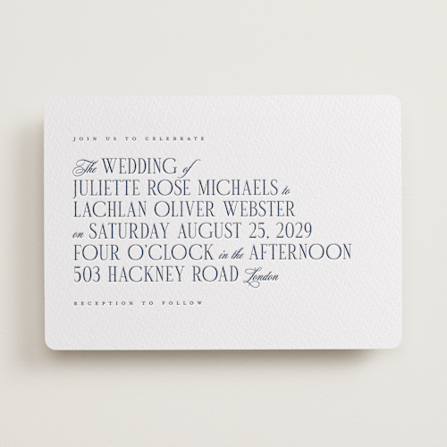This is a aegean letterpress wedding invitations with letterpress by Hudson meet Rose called london printing on somerset500 in standard