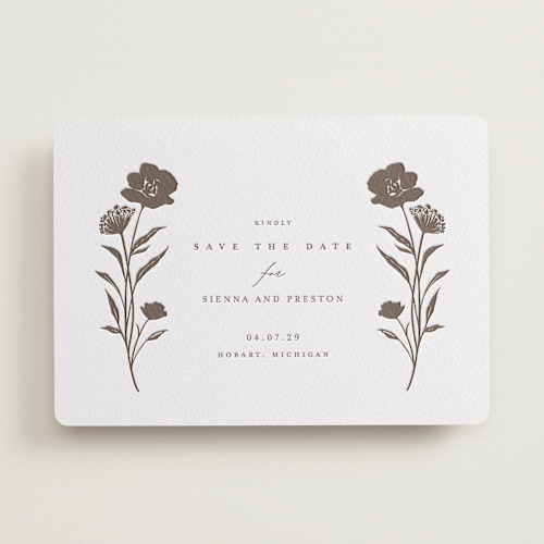 This is a coffee save the date with letterpress by chocomocacino called shiruko printing on somerset500 in standard