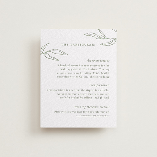 This is a mint letterpress wedding invitations with letterpress by Oscar and Emma - Karly Depew called amidst nature printing on somerset500 in standard