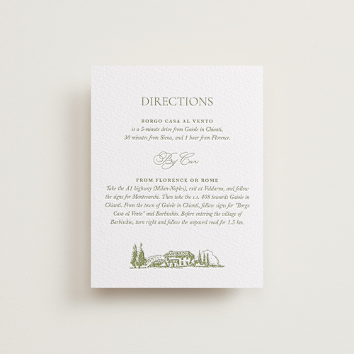 This is a pistachio letterpress wedding invitations with letterpress by Lucrecia Caporale called vineyard elegance printing on somerset500 in standard