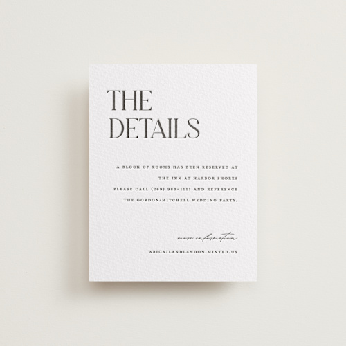 This is a soft black letterpress wedding invitations with letterpress by Pixel and Hank called tallest printing on somerset500 in standard