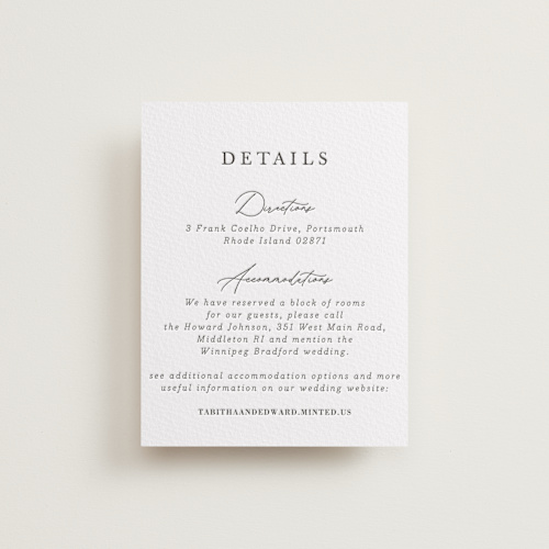 This is a soft black letterpress wedding invitations with letterpress by Tamara Hilje called modern classic printing on somerset500 in standard