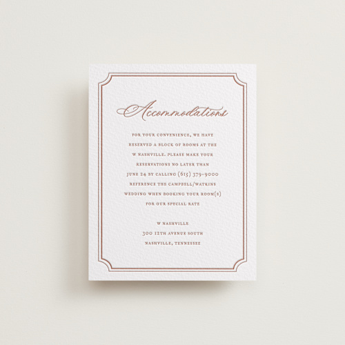 This is a dusty rose letterpress wedding invitations with letterpress by Jennifer Postorino called avery printing on somerset500 in standard