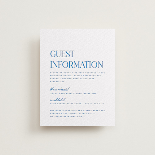 This is a sapphire letterpress wedding invitations with letterpress by Heather Cairl called clarity printing on somerset500 in standard