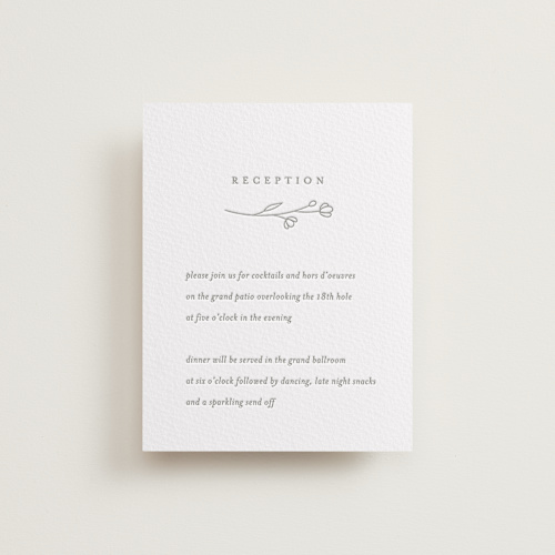 This is a ash letterpress wedding invitations with letterpress by Jennifer Postorino called essence printing on somerset500 in standard