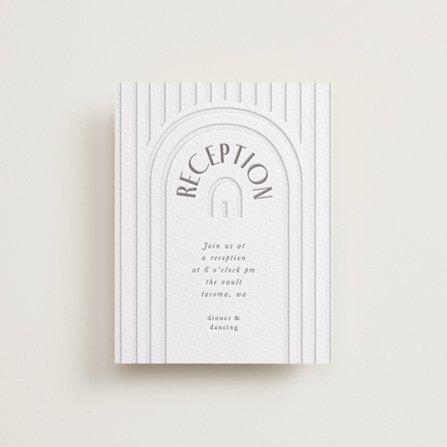 This is a warm gray letterpress wedding invitations with letterpress by Itsy Belle Studio called hilo printing on somerset500 in standard