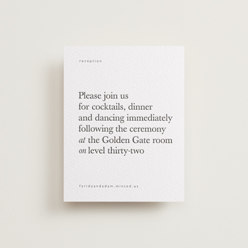 This is a soft black letterpress wedding invitations with letterpress by Hudson meet Rose called westin printing on somerset500 in standard