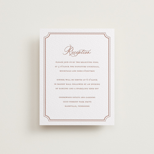This is a dusty rose letterpress wedding invitations with letterpress by Jennifer Postorino called avery printing on somerset500 in standard