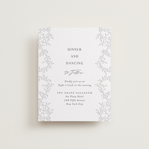 This is a gravel letterpress wedding invitations with letterpress by Nicoletta Savod called delicately printing on somerset500 in standard