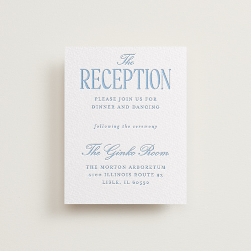 This is a sky blue letterpress wedding invitations with letterpress by Baumbirdy called big day printing on somerset500 in standard