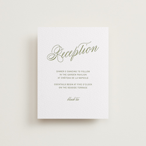 This is a pistachio letterpress wedding invitations with letterpress by Ani Somi called love in the afternoon printing on somerset500 in standard