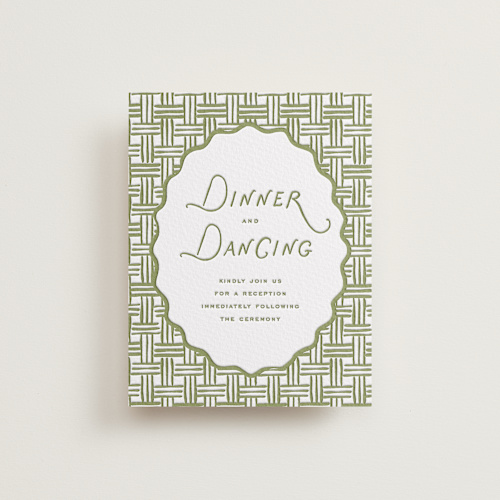 This is a pistachio letterpress wedding invitations with letterpress by Oscar and Emma - Karly Depew called marshland printing on somerset500 in standard