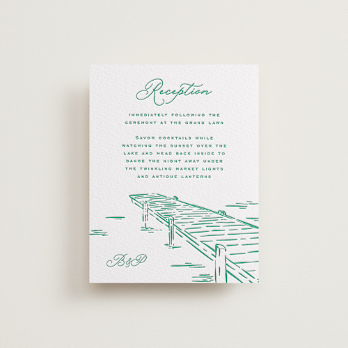 This is a shamrock letterpress wedding invitations with letterpress by Claudia Orengo called lakeview printing on somerset500 in standard