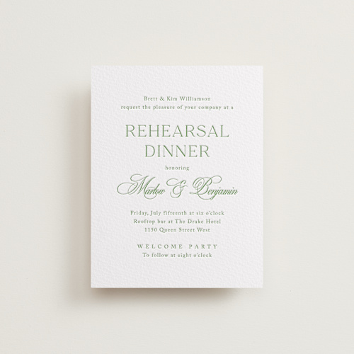 This is a cucumber enclosure cards with letterpress by Kelly Schmidt called chic script printing on somerset500 in standard